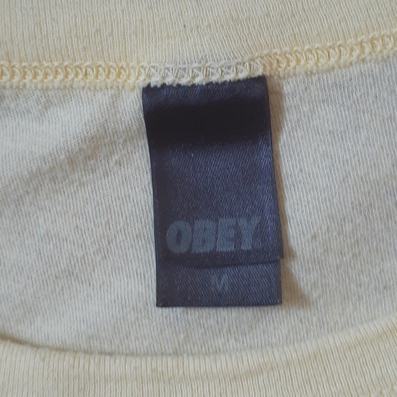 Obey T-Shirt Men Size M Yellow/Black - Picture 4 of 5